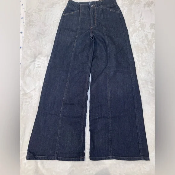 Anthropologie Maeve Dark Blue Wide-Leg Jeans - Picture 1 of 9